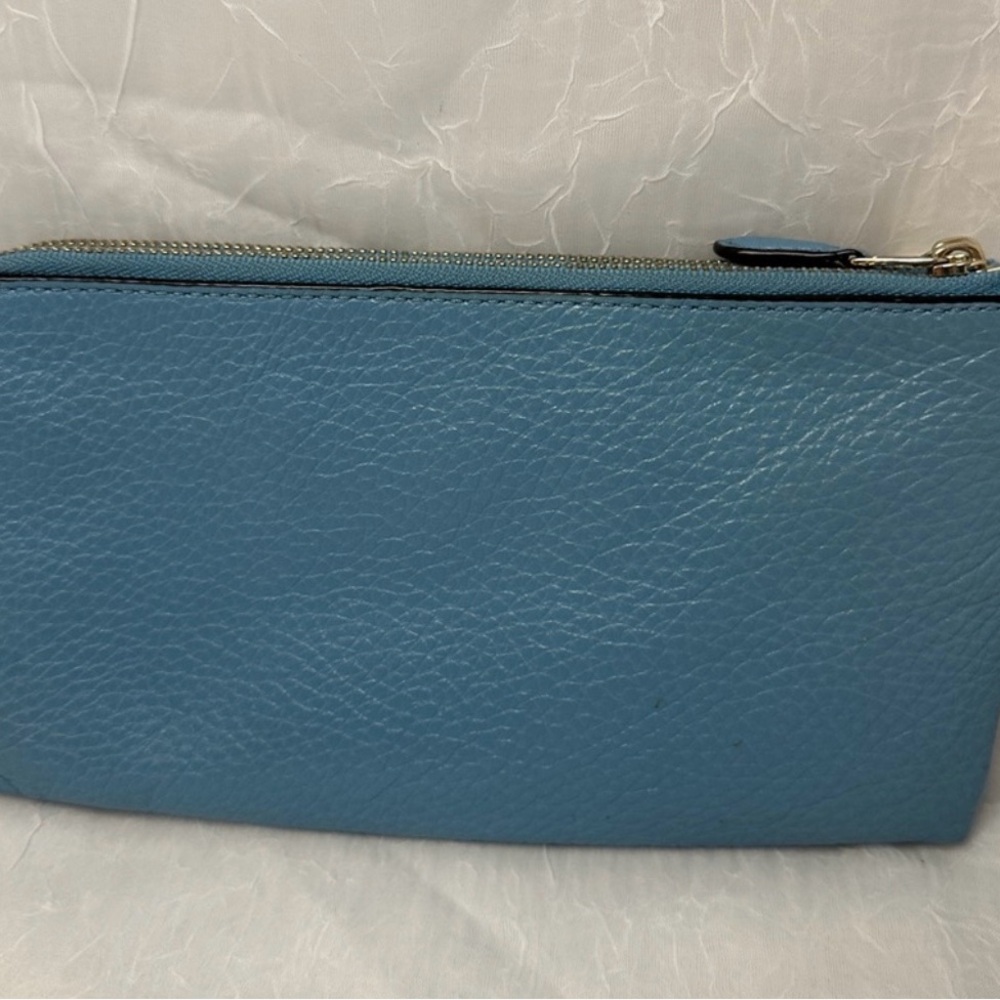 Coach Blue Leather Wristlet - Picture 4 of 5